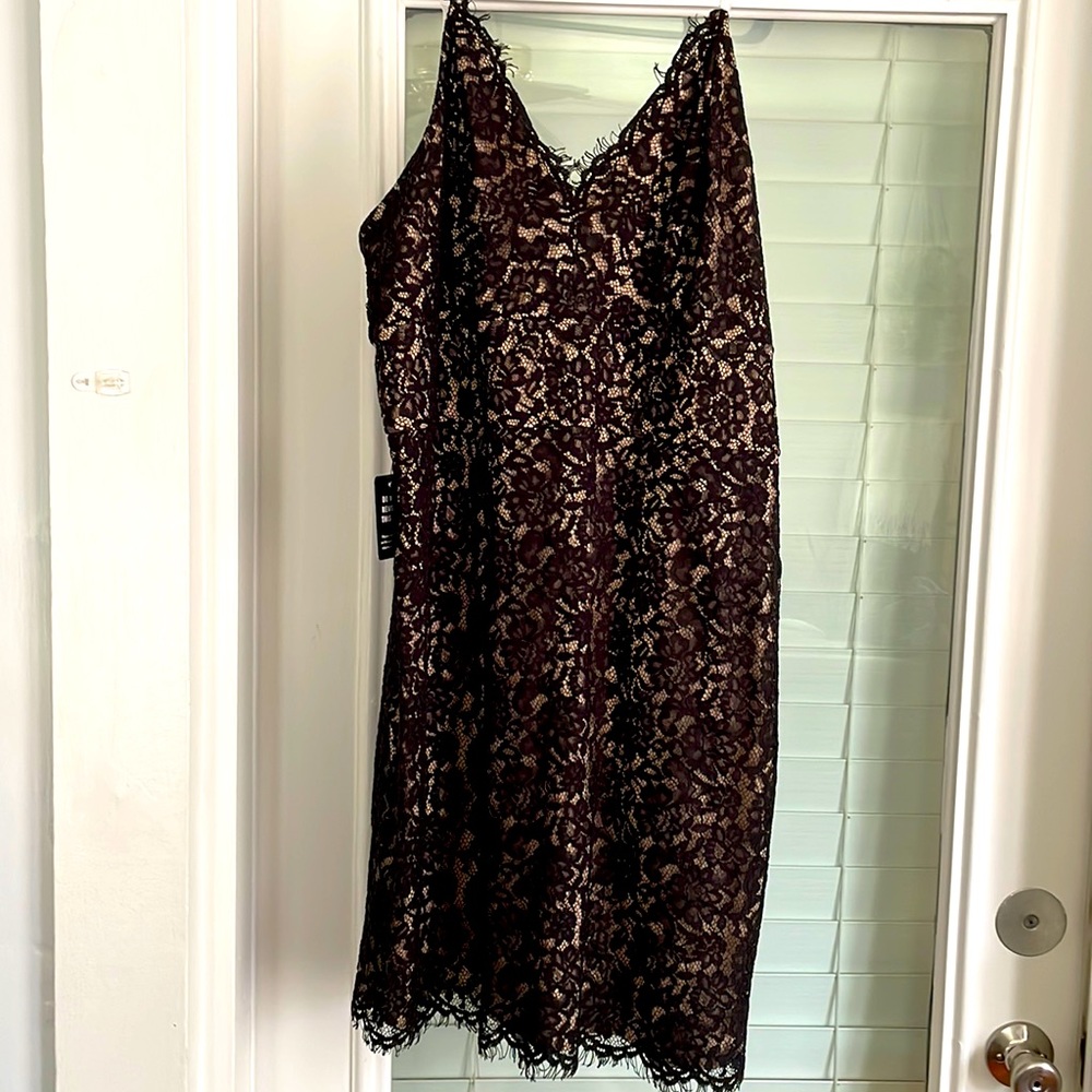 Express Formal Black Lace Overlay Dress- XL NWT